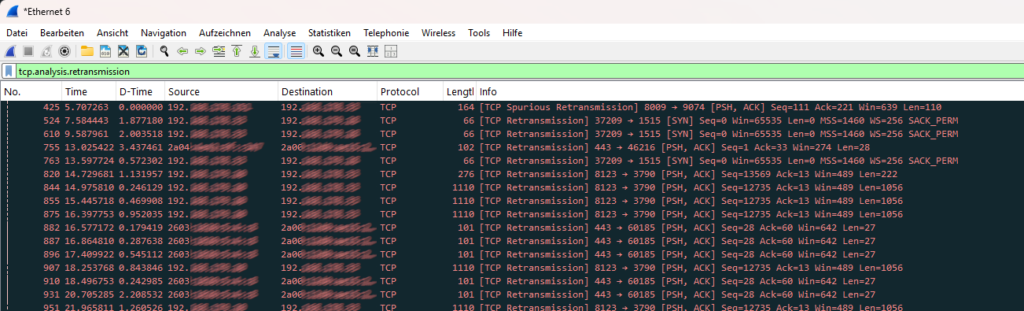 Filter tcp.analysis.retransmission