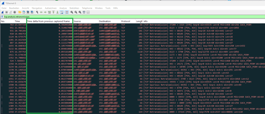 Filter tcp.analysis.retransmission