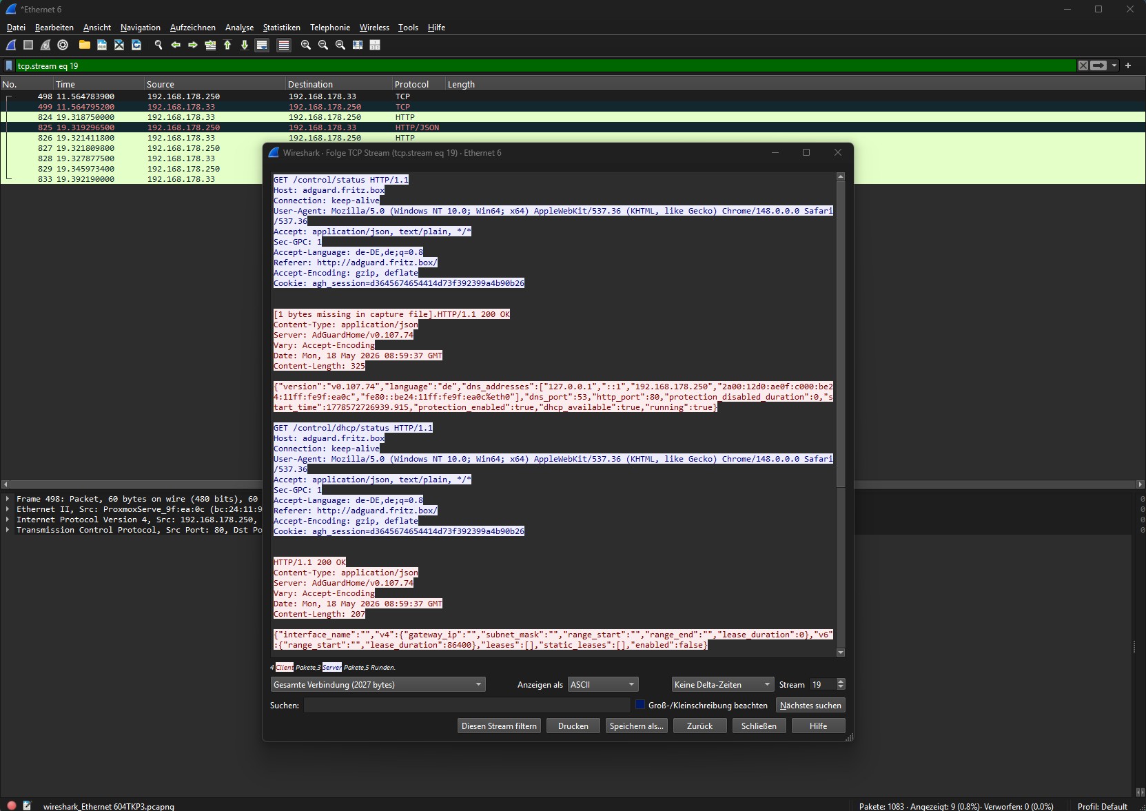 Wie lese ich einen TCP Stream richtig? – Schritt für Schritt mit Wireshark